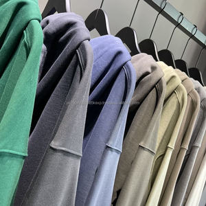 Sudadera con capucha personalizada de gran tamaño, sudaderas con capucha de felpa francesa lisa, sudaderas con capucha de peso pesado de 430 Gsm, High Street - Product Image 3