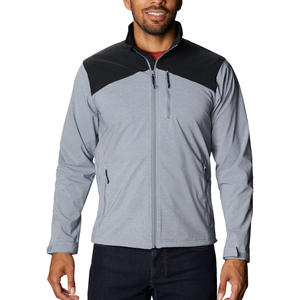Veste softshell respirante coupe-vent à double sens d'élasticité avec col montant et fermeture éclair pour la randonnée et le trekking en extérieur - Product Image 1