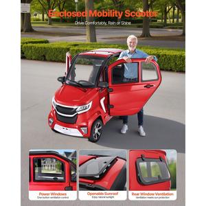 Scooter électrique à 4 roues fermé 4000W pour seniors et adultes, capacité 700lbs, 3 places, 45 pouces, en alliage d'aluminium, 15 mph - Product Image 5