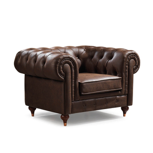 Sofá Chesterfield de Lujo, Sofá de Cuero Clásico con Mechones, Diseño Vintage Elegante, Muebles para Sala de Estar, Comodidad Premium - Product Image 1