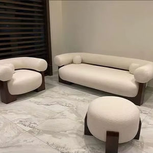 Ensemble de canapés compacts en tissu 5 places, gain de place, qualité supérieure, meubles de salon modernes en forme de L avec coussins - Product Image 1