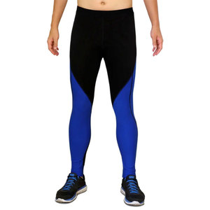 Pantalones de Pesca para Hombre, de Secado Rápido, con Bloques de Color Negro y Azul, Sin Costuras, UPF 50, Leggings de Spandex y Poliéster - Product Image 3