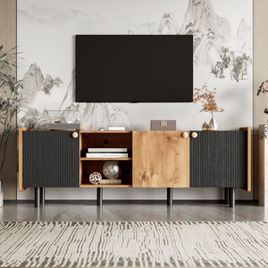 Metà del secolo 70 ''legno colore TV Stand 3 armadi Media Console da tavolo per l'intrattenimento soggiorno camera da letto pannello superiore - Product Image 1