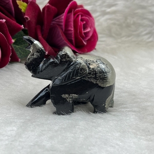 Apache Pyrite <b>Elephant</b> Hand Carved Natural Gemstone Figurine Feng Shui Wealth Luck <b>Decor</b> Home Decoration Rajasthan Wholesale - Product Image 4
