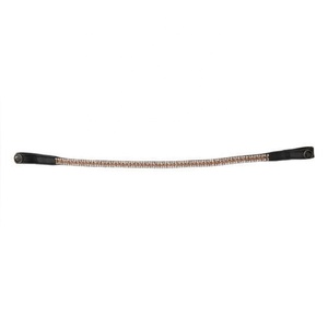 Diadema de Cuero de Lujo para Caballo, Decorada con Cristales, Forma Curva, Cómoda, al Mejor Precio, Modelo Internacional Rub 7860B - Product Image 1