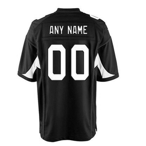 Custom American <b>Football</b> Jersey Black <b>White</b> Sublimated Moisture Wicking Short Sleeve V-neck Unisex Adult Uniform 100% Polyester - Product Image 1
