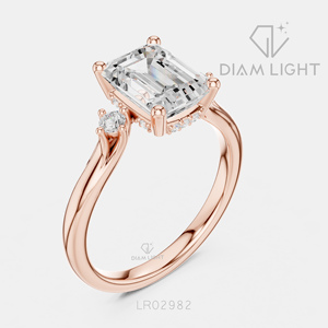Bague de mariage en or blanc 14 carats avec diamant de laboratoire taille émeraude 2,08 carats, certifiée IGI, bijou raffiné, cadeau pour fiançailles, mariage ou anniversaire - Product Image 6