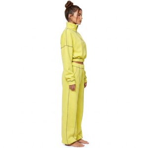 Ensembles de survêtements personnalisés en molleton de coton, sweat-shirt à col rond et pantalon de jogging sur mesure pour les marques américaines, faible MOQ - Product Image 4