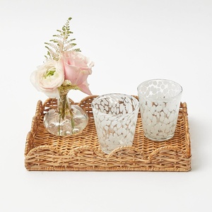 Best price functional storage <b>trays</b> for organizing rattan service <b>tray</b> with scallop edge design - Product Image 3
