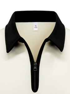 Sudadera de Invierno con Cuello de Media Cremallera, Nueva, Elegante y de Alta Calidad para Hombre, 100% Algodón, Manga Larga, Color Sólido, Ecológica y Resistente al Viento - Product Image 5