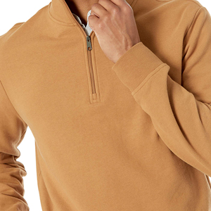 Pull à manches longues en polaire 100% coton respirant pour homme, broderie personnalisée, hiver, 240g, demi-zip - Product Image 6