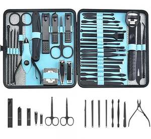 Set de Manicura y Pedicura de 36 Piezas para Hombres y Mujeres, Cortaúñas y Tijeras Negras para Dedos y Uñas, Kit de Cuidado Completo para Rostro y Manos - Product Image 5