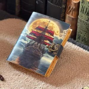 Sailing Ship Embossed Leather Animal Journal Handmade <b>Book</b> <b>Shadows</b> Vintage Deckle Paper Notebook Gift Men Women 200 Page Travel - Product Image 4