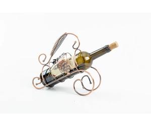 Porte-bouteille à vin décoratif en cuivre avec motif feuille de vigne, style vintage, pour table - Product Image 1