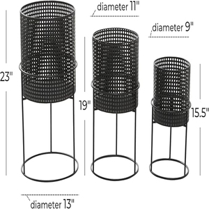 Cosmo Living by Cosmopolitan Metal Round Planter with Removable Stand, Set of 2 Panters - Product Image 4