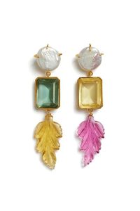 Pendientes de Resina Hechos a Mano con Cristales y Flores, Pendientes Colgantes de Resina Etérea, Joyería Botánica de Resina de Lujo para Mujer, Resina Artesanal - Product Image 2