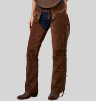 Chaps en cuir western de qualité supérieure, équipement de cowboy, durables et confortables, ajustement réglable, fabriqués à la main pour l'équitation et le rodéo