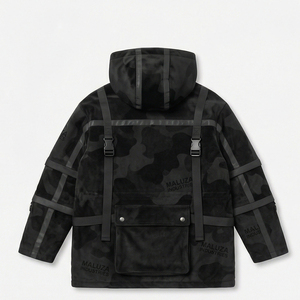 Veste streetwear à capuche camouflage urbain pour homme, multi-poches, hiver, vêtements MALUZA INDUSTRIES - Product Image 3