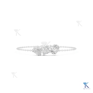 Lab Grown Diamond Three Stone Multi-Cut Chain <b>Bracelet</b> 14K 18K <b>Solid</b> Gold Fine Women Luxury Jewelry Manufacturer Wholesale - Product Image 3