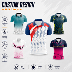 Camiseta Deportiva Informal de Primera Calidad, Personalizada, de Alto Rendimiento, 100% Poliéster, con Estampado Digital, Transpirable, de Secado Rápido, para Golf, Tenis y Uniformes - Product Image 1