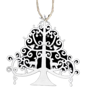 Corazón decorativo colgante de hierro con revestimiento de polvo blanco acabado para decoración del hogar y otras decoraciones navideñas - Product Image 3