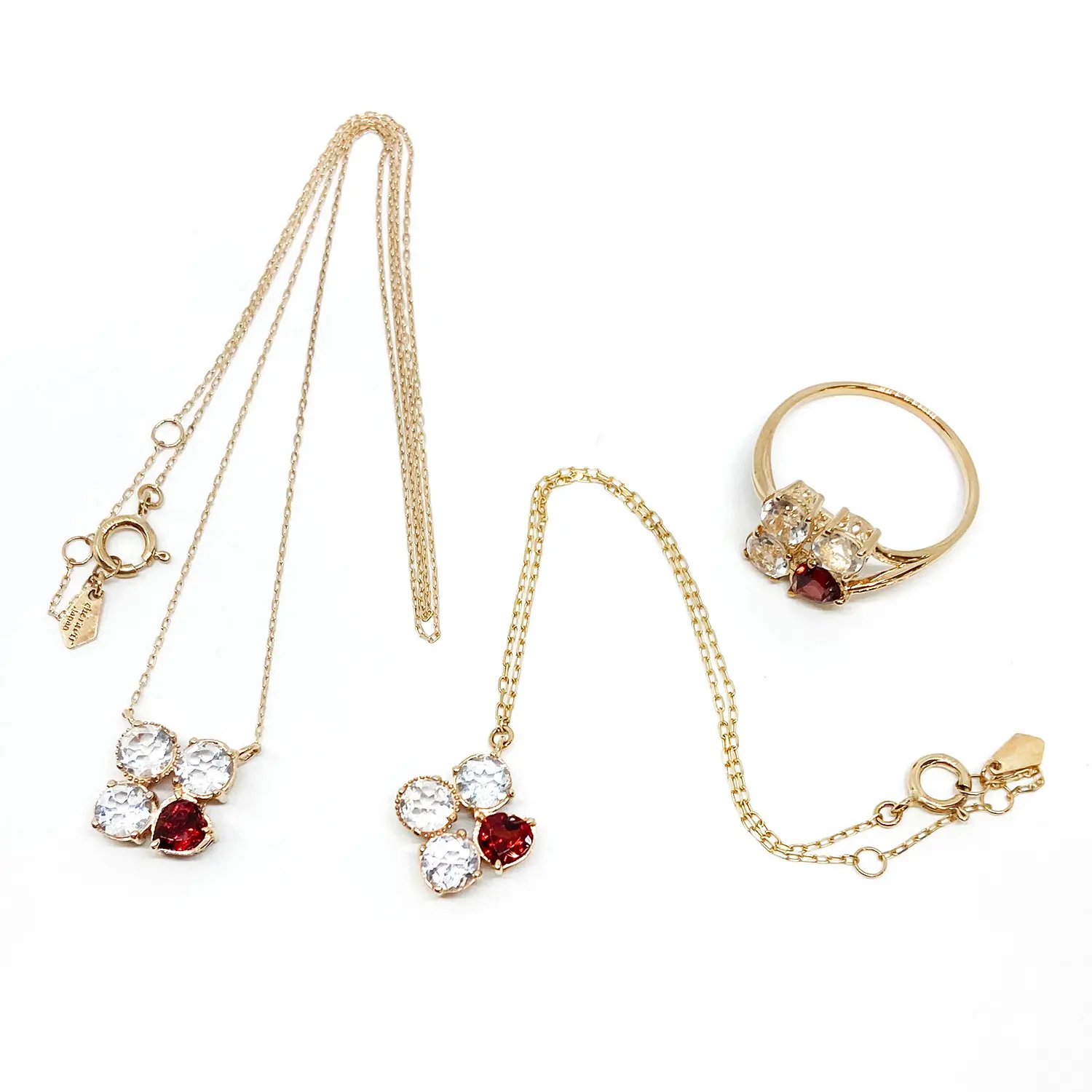 Japanese various unique high-end trending jewelry fashion necklaces jewelry set heart earrings gemstone necklace