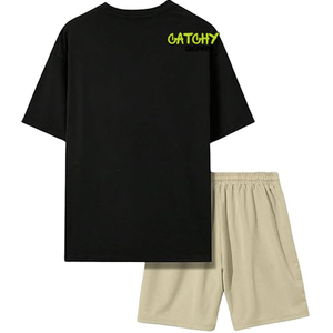 Conjunto de Camisetas de Punto Estampadas para Hombre, 100% Algodón, Manga Corta, Casual, Venta al Por Mayor, Logotipo Personalizado, Gráfico, Ropa Urbana de Verano - Product Image 5