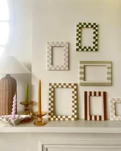 Luxury Blue Bone Inlay Eco-Friendly Lightweight Creative Handmade Modern Mosaic Stripe <b>Design</b> Rectangle Horizontal <b>Wall</b> <b>Frame</b> - Product Image 2