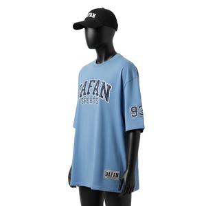 T-shirt homme surdimensionné en jersey de coton respirant, impression personnalisée du logo, streetwear, 100% coton, coupe ample, imprimé. - Product Image 3