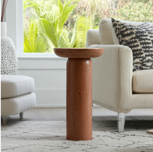 Natural Stone Console <b>Table</b> <b>Round</b> Top Pedestal <b>Side</b> <b>Table</b> Marble Accent <b>Table</b> for Entryway Living Room - Product Image 6