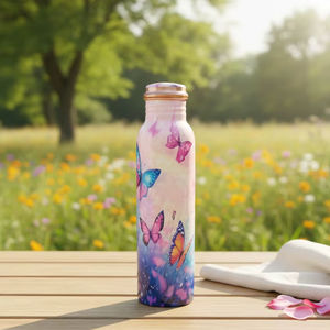 ขวดเบียร์ทองแดงพิมพ์ลายมีนาคารี Wellness Print ขนาด 1 ลิตร ความจุมาก ป้องกันการรั่วซึม ปลอดภัยสำหรับอาหาร พร้อมสติกเกอร์ดีไซน์สวยงาม เหมาะสำหรับเป็นของขวัญสำหรับโรงแรม - Product Image 3