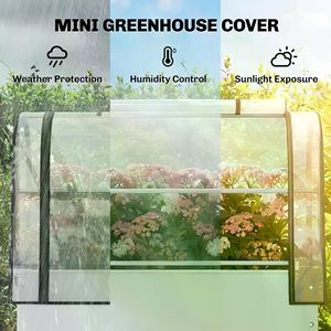Indoor Garden Bed with Mini Greenhouse Tempered Glass and Polycarbonate Steel and Wood <b>Frame</b> for <b>Plant</b> Growing and Growth - Product Image 4