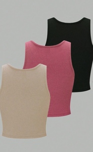 Vêtements féminins tendance et confortables pour l'été, coupe ajustée, parfait pour un style décontracté, basique mais de haute qualité pour un usage quotidien - Product Image 3