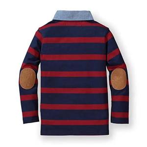 Chemises de sport pour hommes en couleurs contrastées, jersey de rugby, polo à manches longues, coton et polyester, prix bas - Product Image 3