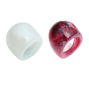 Irregular Chunky Hollow Polished Resin Rings Artistic Epoxy Crafts Fashion <b>Jewelry</b> Accessories <b>Angel</b> Theme - Product Image 3