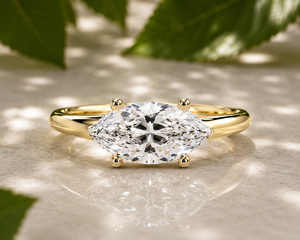 แหวนหมั้นเพชรเม็ดเดี่ยวทรงมาร์คีส์ขายดี รับรองโดย IGI ขนาด 1.0ct-3.0ct ทองคำขาว 14K เพชรเพาะเลี้ยงในห้องปฏิบัติการ เครื่องประดับสั่งทำพิเศษ - Product Image 1