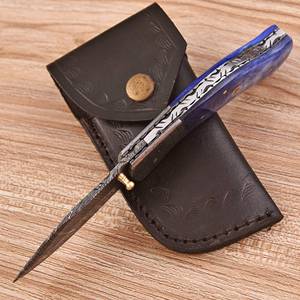 Couteau pliant artisanal en acier Damas OEM à lame droite pour usage quotidien, avec verrouillage Liner Lock, pour la poche et l'extérieur, EDC, vente en gros, fabricant - Product Image 6