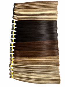 Extensions de cheveux humains Remy I-Tip couleur piano personnalisée, double épaisseur, lisses et soyeuses, à pointe kératine - Product Image 2