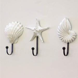 Brass Sea Shell Decorative <b>Hooks</b> Wall Mount Key Rack and <b>Towel</b> <b>Hook</b> Metal Plant Pattern for Bathroom and Clothing Use - Product Image 2