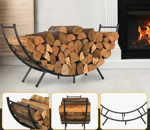Support à bois de chauffage robuste pour intérieur et extérieur, support à bûches en acier tubulaire, support pour terrasse et foyer, fabrication sur mesure - Product Image 2