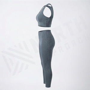 ชุดโยคะไร้ตะเข็บไซส์ใหญ่ บรา กางเกงเลกกิ้ง พร้อมเข็มขัดลูกไม้ ชุดออกกำลังกาย ชุดฟิตเนส ชุดกีฬา ขายส่ง รับทำโลโก้ - Product Image 3