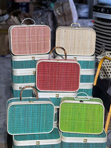 Decorative Food Storage Basket with Secure Latch and Top Handle Colorful Low MOQ Reusable Packaging Bamboo <b>box</b> sets - Product Image 6