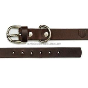 Collier de chien en cuir tanné végétal pleine fleur avec matériel en laiton nickelé solide collier de chien réglable tailles personnalisées - Product Image 1