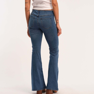Jeans en denim évasé pour femmes, vente chaude, coupe slim extensible, qualité supérieure, taille mi-haute, longueur complète, style décontracté - Product Image 5