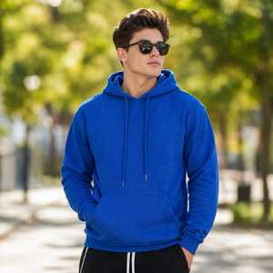 Sweat-shirt molletonné 100 % coton 230 GSM de haute qualité, personnalisable avec logo, écologique, avec poche, style décontracté ample, grande taille, pour l'hiver - Product Image 1