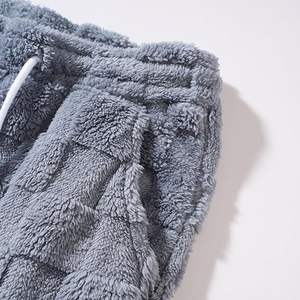 Sudadera con Capucha de Forro Polar para Hombre, Sudadera Sherpa Extra Grande, Sudadera Vintage, Conjunto de Pijama con Pantalones Cortos de Pana - Product Image 5