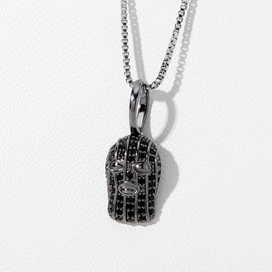 925 Silver Mask Pendant Zircon Hiphop Jewelry Gift <b>Iced</b> <b>Out</b> Moissanite Pendants Charm Gold Bling Cuban Link <b>Chain</b> Mens Womens - Product Image 4