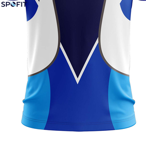 Chemises de golf à manches courtes pour hommes SPOFIT, imprimées par sublimation, séchage rapide, respirantes, design sportif, bleu, blanc, marine, jersey à blocs - Product Image 3