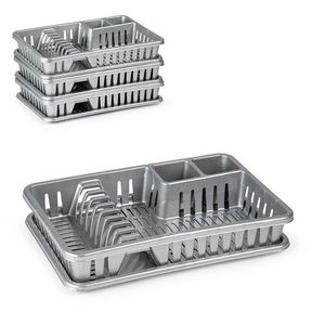 ชั้นวางจานโลหะสีเงินแบบซ้อนได้ 4 ชิ้น สำหรับเก็บจานชามในครัว ดีไซน์ทันสมัย - Product Image 1