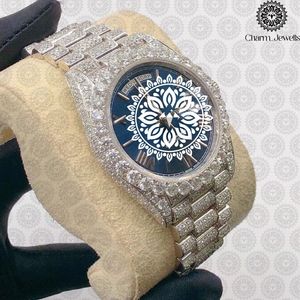 Montre de luxe pour homme en acier inoxydable Charm Jewells, cadran 40 mm, bracelet 20 cm, mouvement mécanique, étanche 10 bars, date automatique, fonction push - Product Image 5